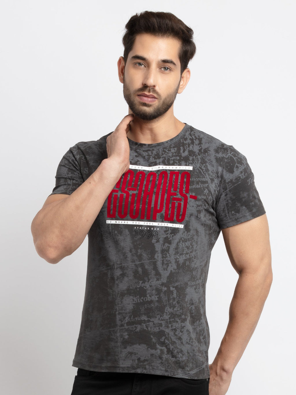 Mens Printed Round Neck T-Shirt