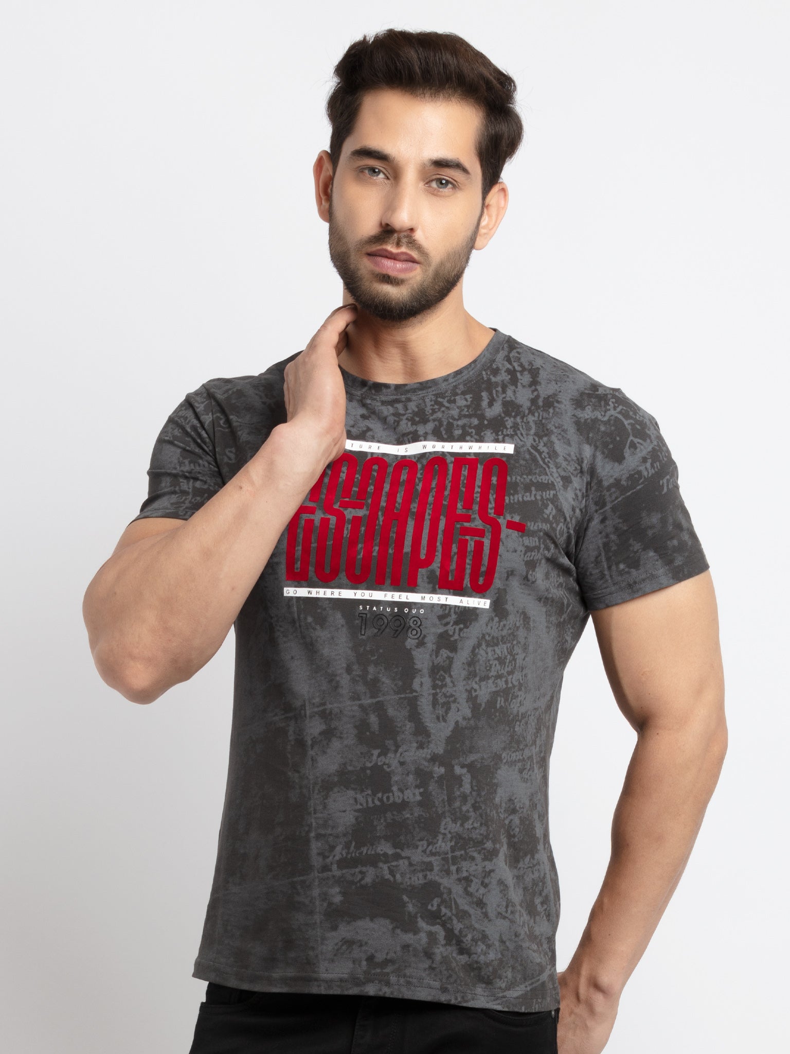 Mens Printed Round Neck T-Shirt