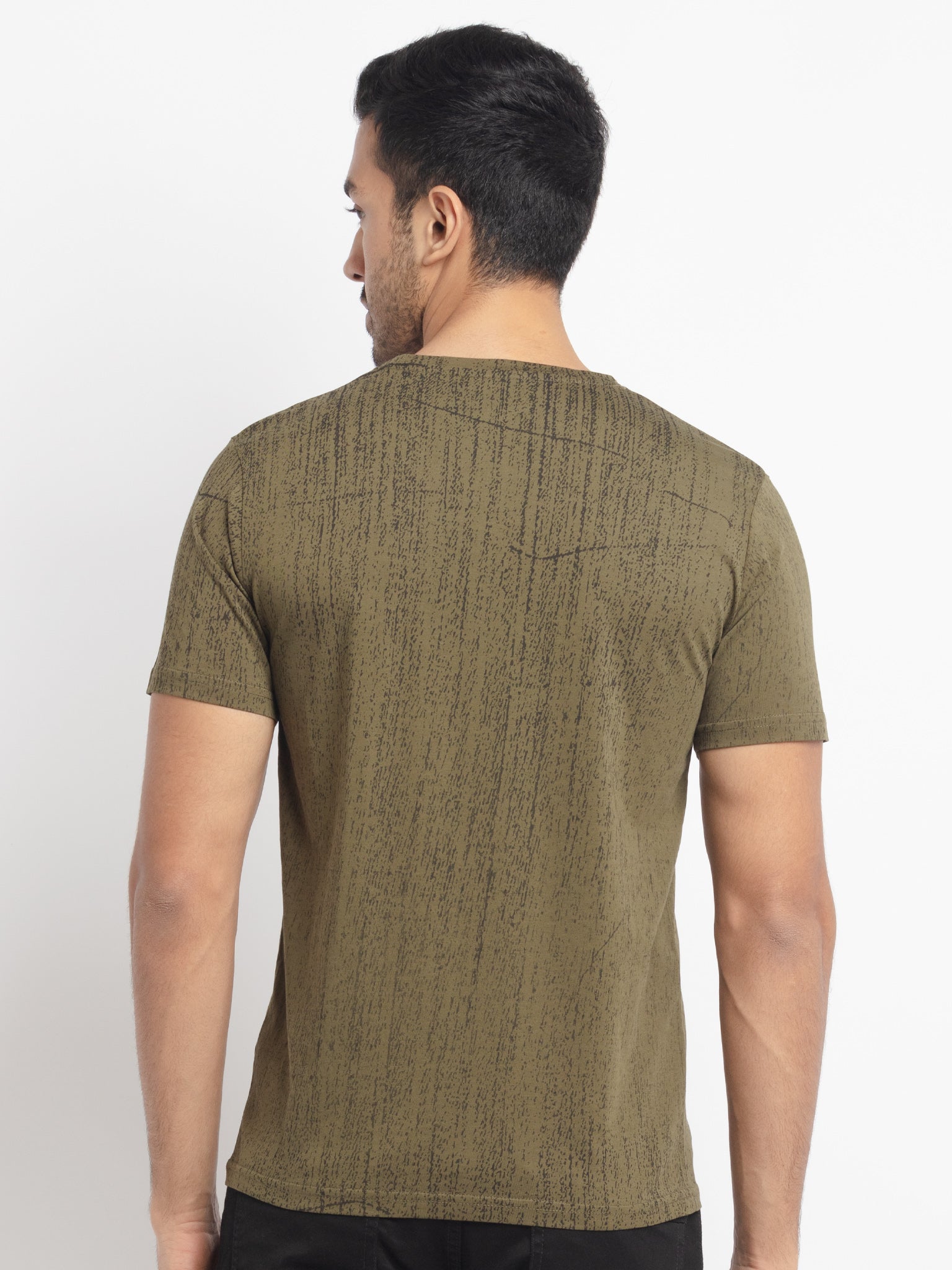 Mens Regular Fit Round Neck Printed T-Shirt