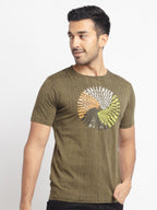 Mens Regular Fit Round Neck Printed T-Shirt