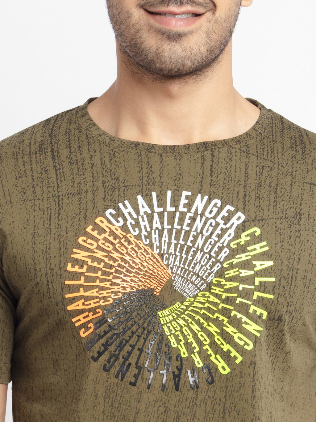 Mens Regular Fit Round Neck Printed T-Shirt