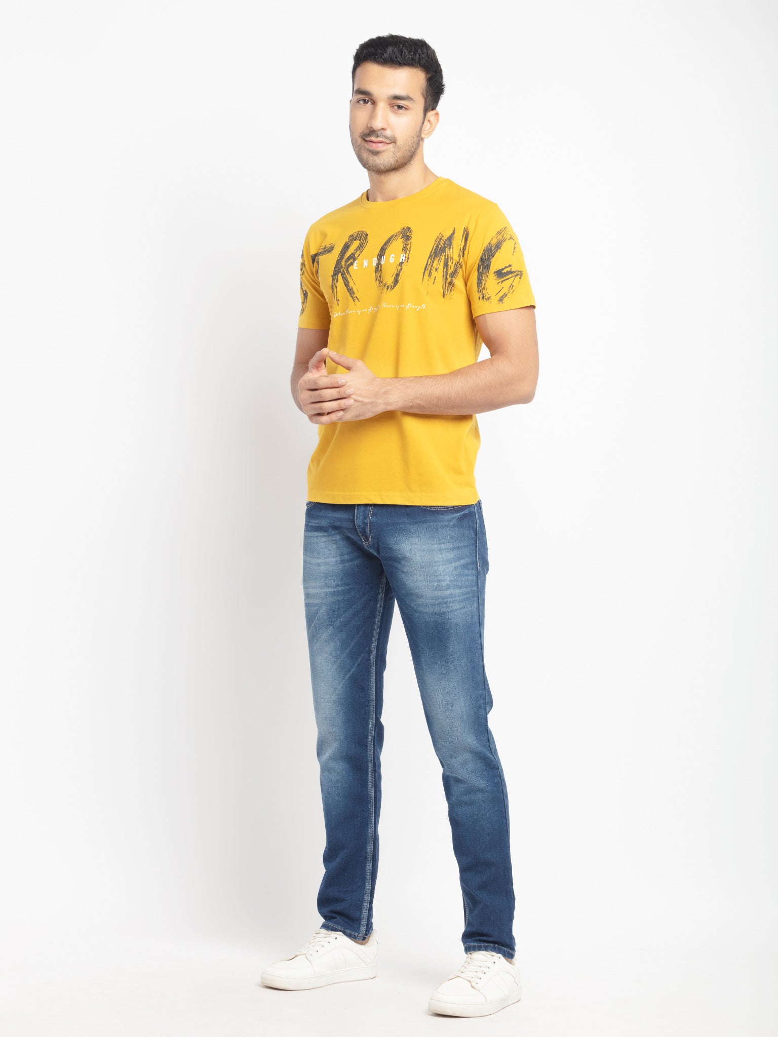 Mens Regular Fit Round Neck Printed T-Shirt