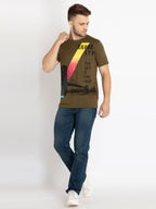 Mens Printed Round Neck T-shirt
