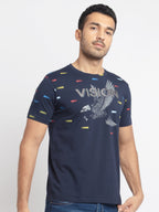Mens Regular Fit Round Neck Printed T-Shirt