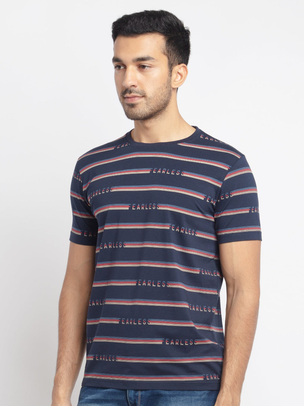 Mens Regular Fit Round Neck Printed T-Shirt