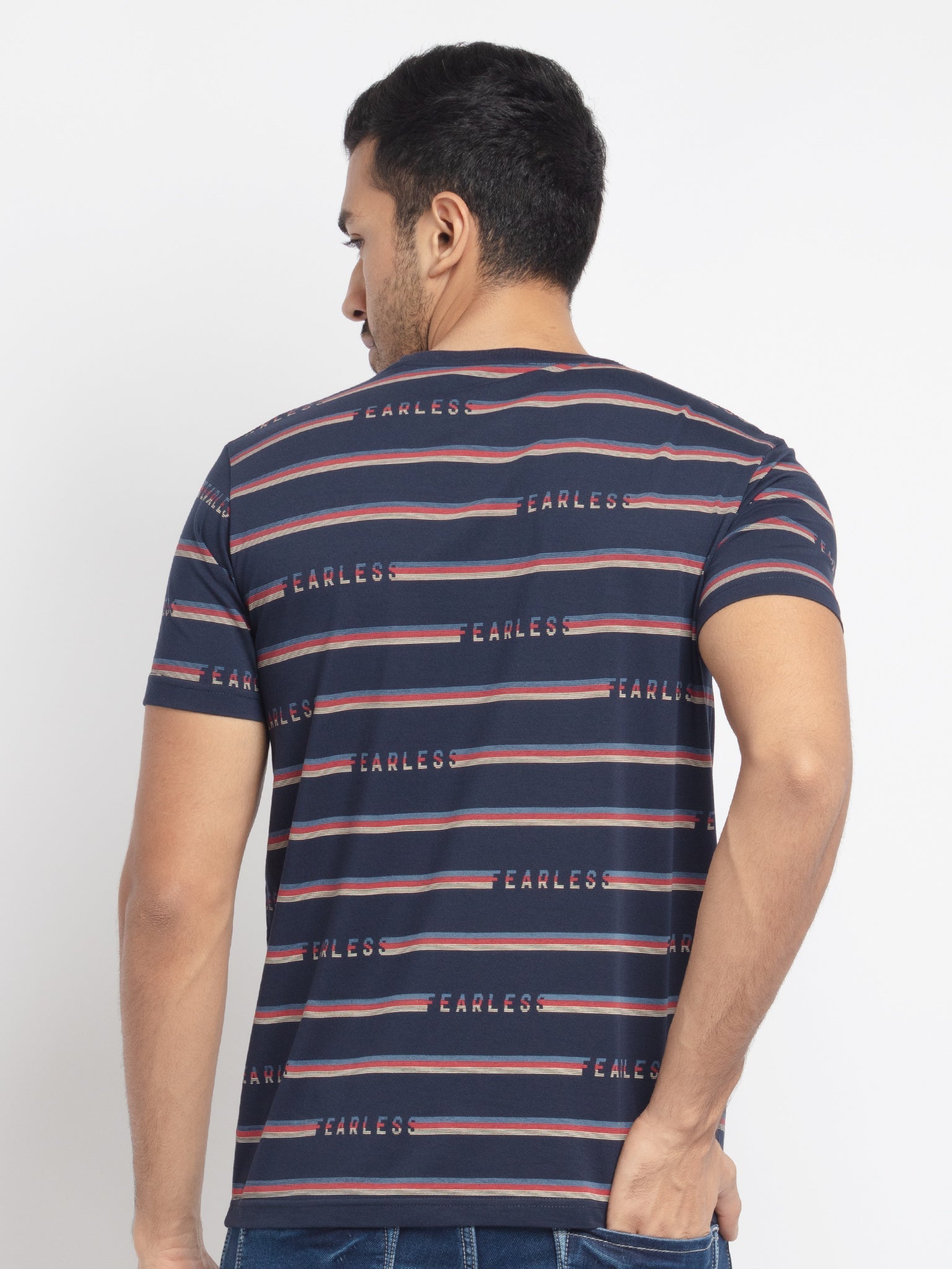 Mens Regular Fit Round Neck Printed T-Shirt