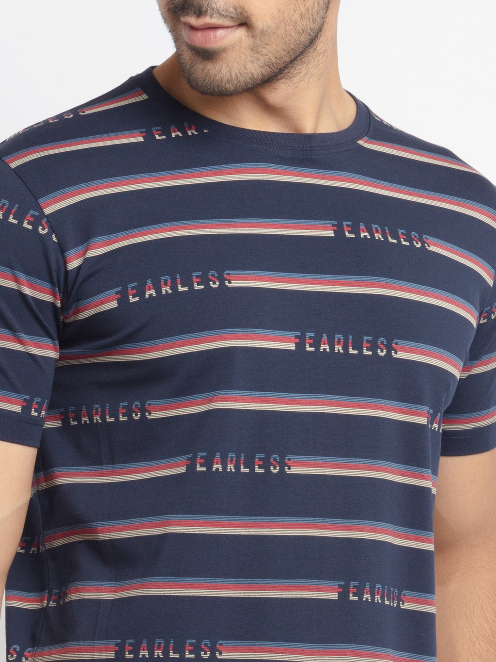 Mens Regular Fit Round Neck Printed T-Shirt