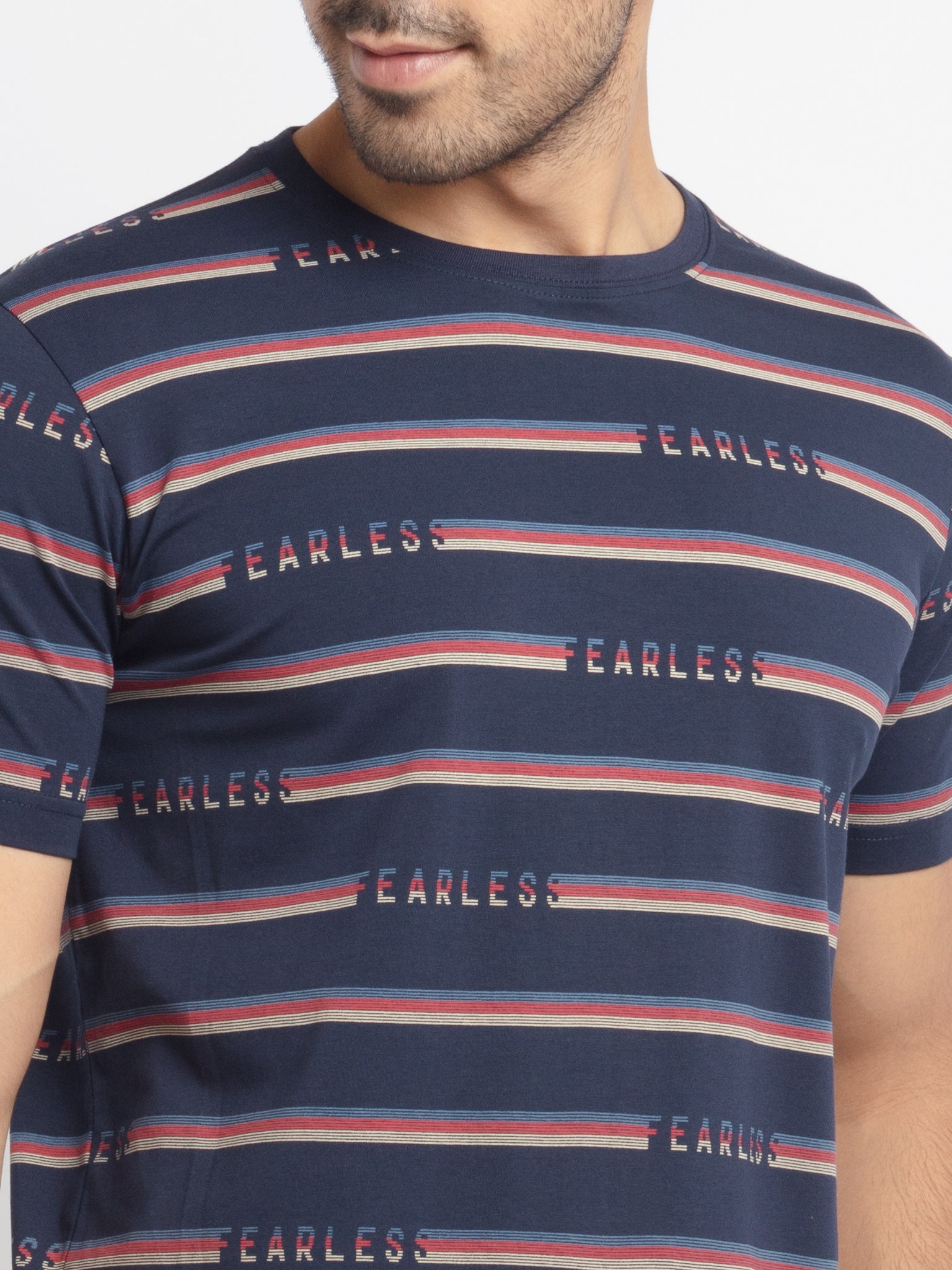 Mens Regular Fit Round Neck Printed T-Shirt