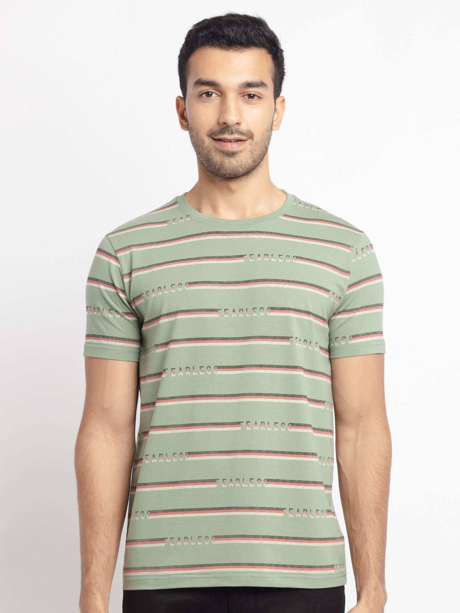 Status Quo |Striped Regular Fit Round Neck T-shirt - S, M, L, XL, XXL