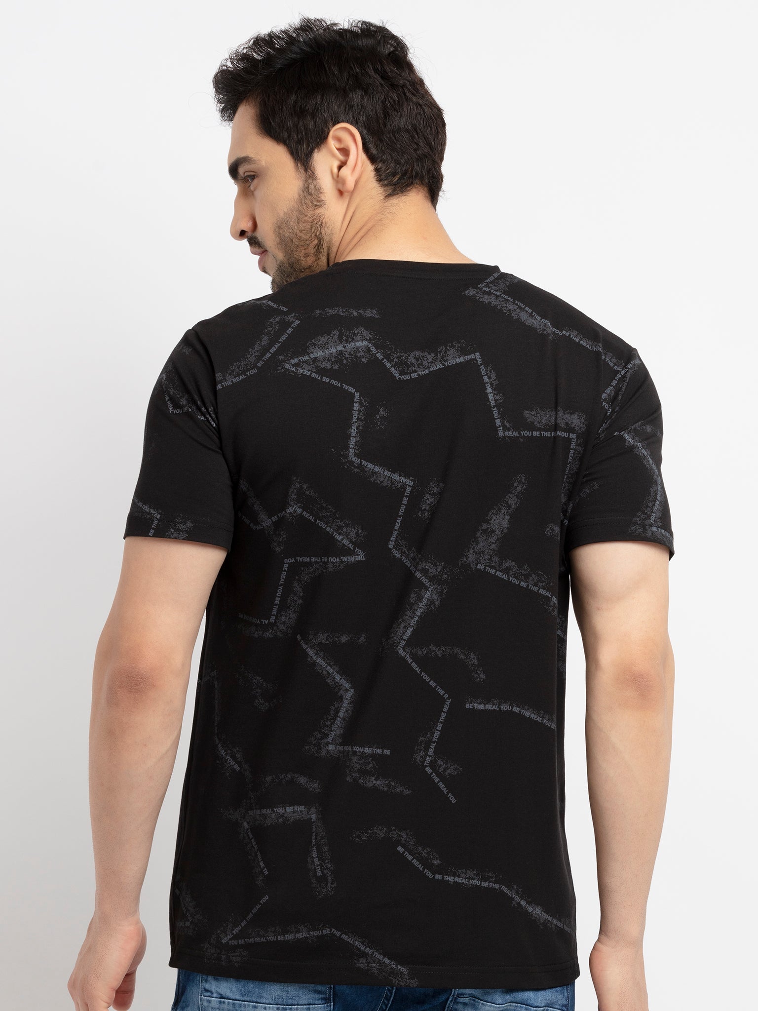 Mens Printed Round Neck T-Shirt