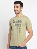 Mens Regular Fit Round Neck Printed T-Shirt