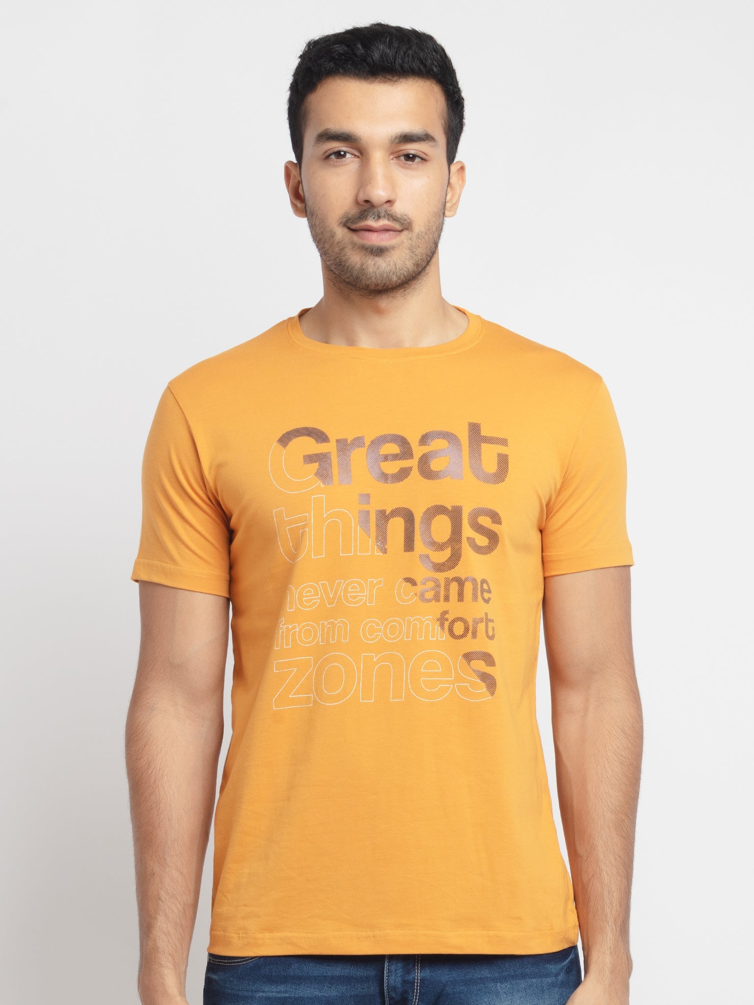 Status Quo |Printed Regular Fit Round Neck T-shirt - S, M, L, XL, XXL