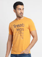 Mens Regular Fit Round Neck Printed T-Shirt
