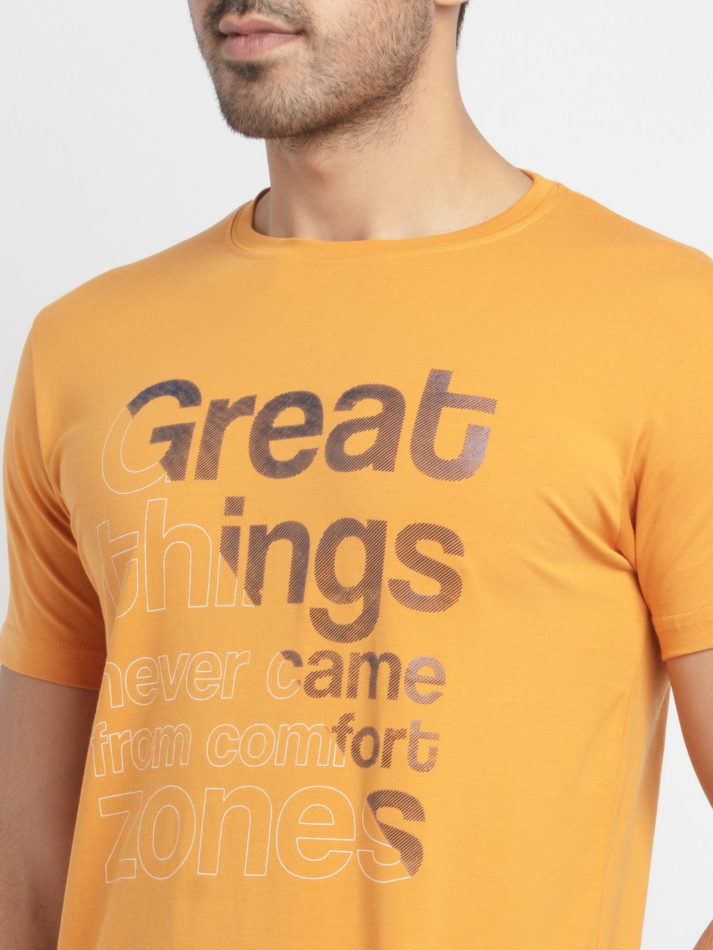 Mens Regular Fit Round Neck Printed T-Shirt