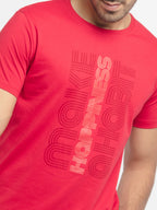 Mens Regular Fit Round Neck Printed T-Shirt
