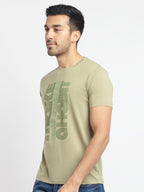 Mens Regular Fit Round Neck Printed T-Shirt