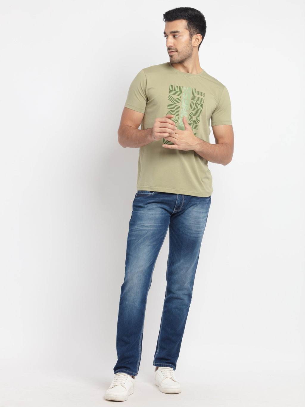Mens Regular Fit Round Neck Printed T-Shirt