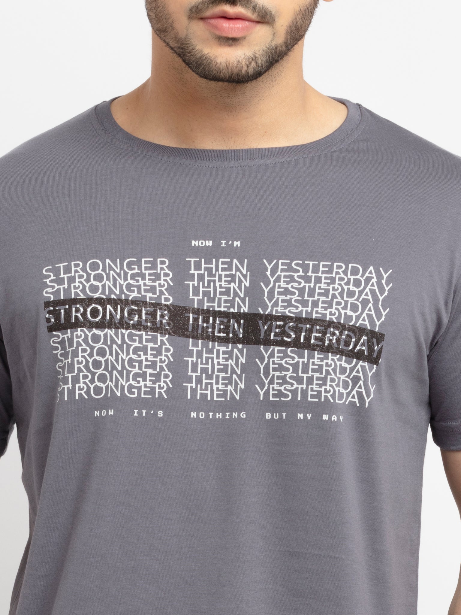 Mens Printed Round Neck T-Shirt