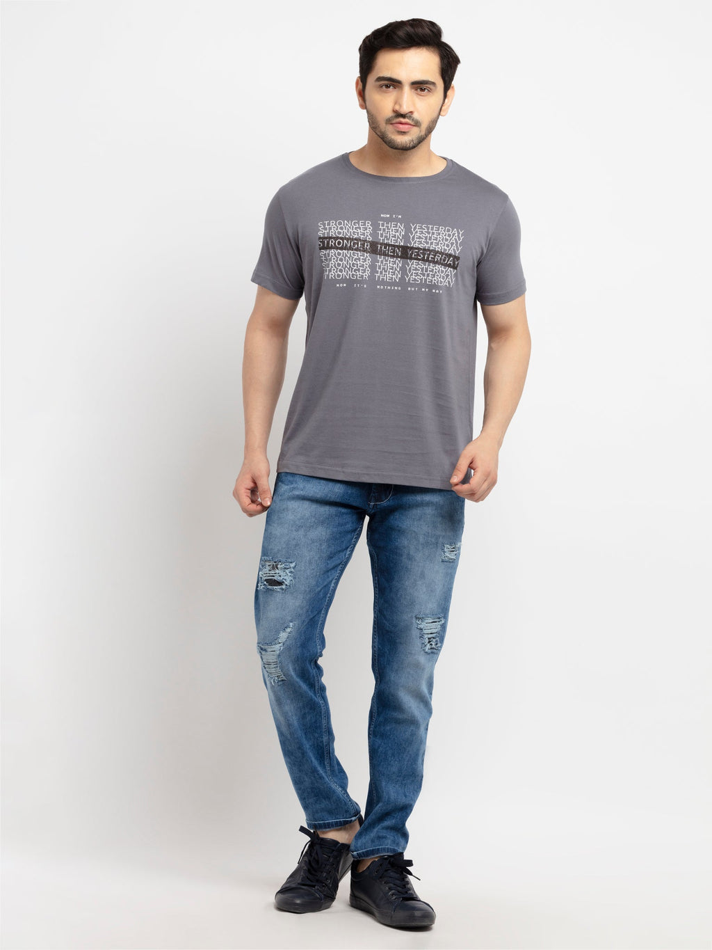 Mens Printed Round Neck T-Shirt