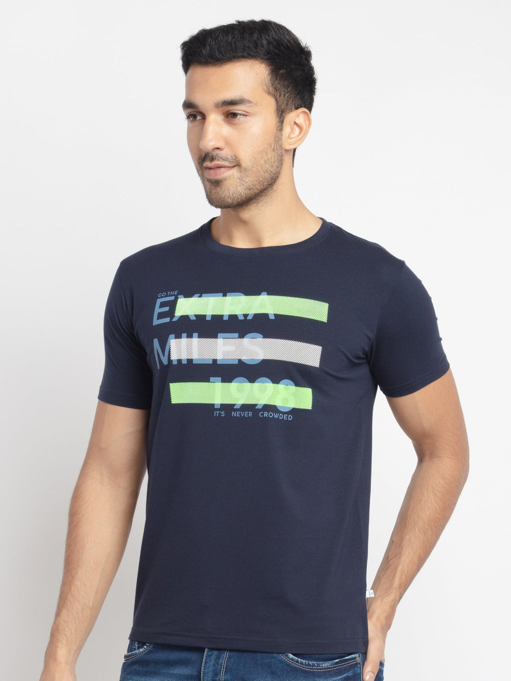 Mens Regular Fit Round Neck Printed T-Shirt