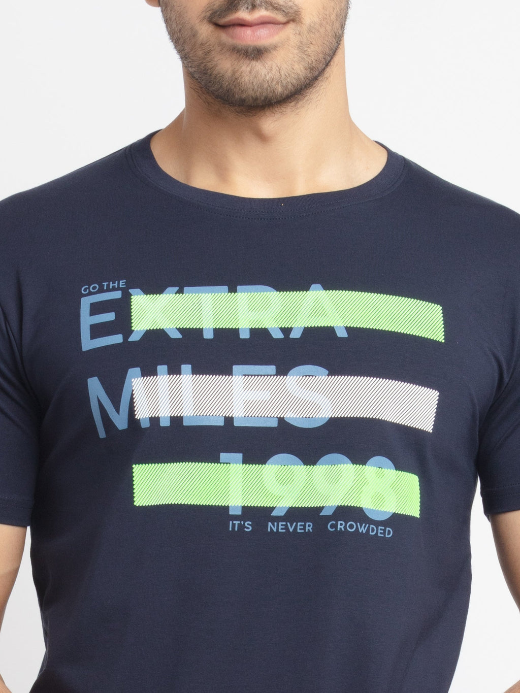Mens Regular Fit Round Neck Printed T-Shirt