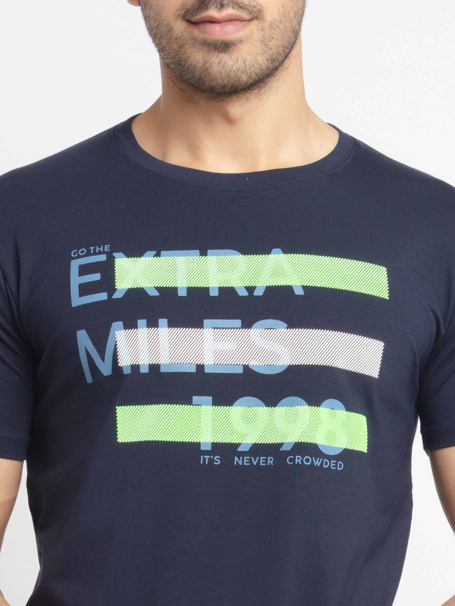 Mens Regular Fit Round Neck Printed T-Shirt