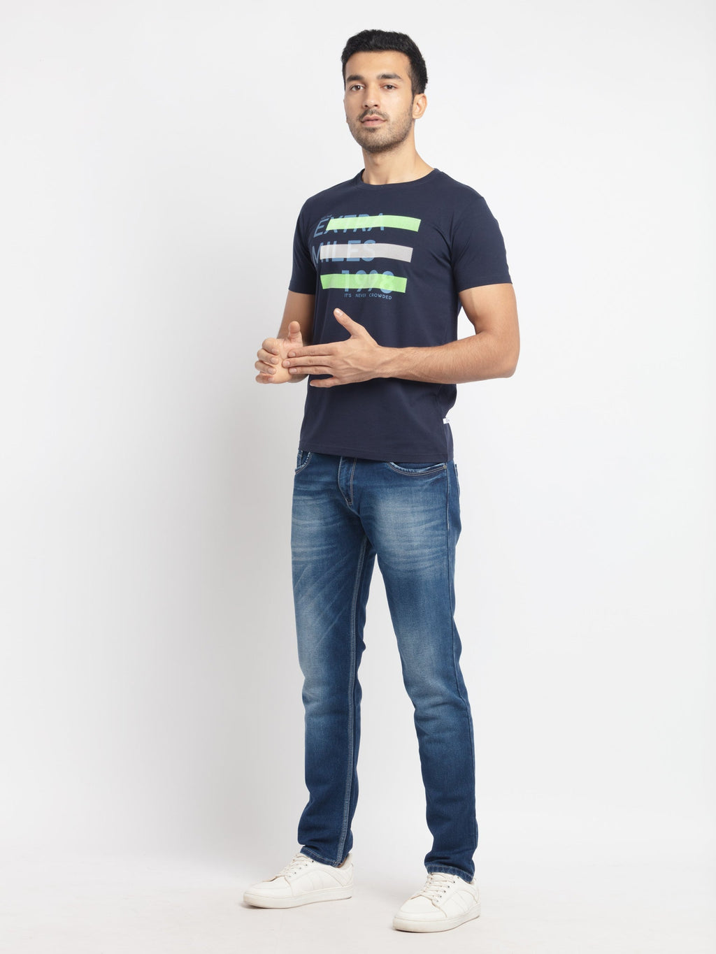 Mens Regular Fit Round Neck Printed T-Shirt