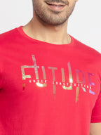 Mens Regular Fit Round Neck Printed T-Shirt