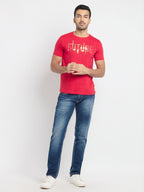 Mens Regular Fit Round Neck Printed T-Shirt