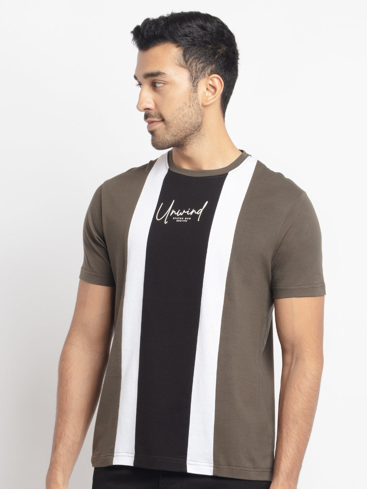 Mens Regular Fit Round Neck Printed T-Shirt