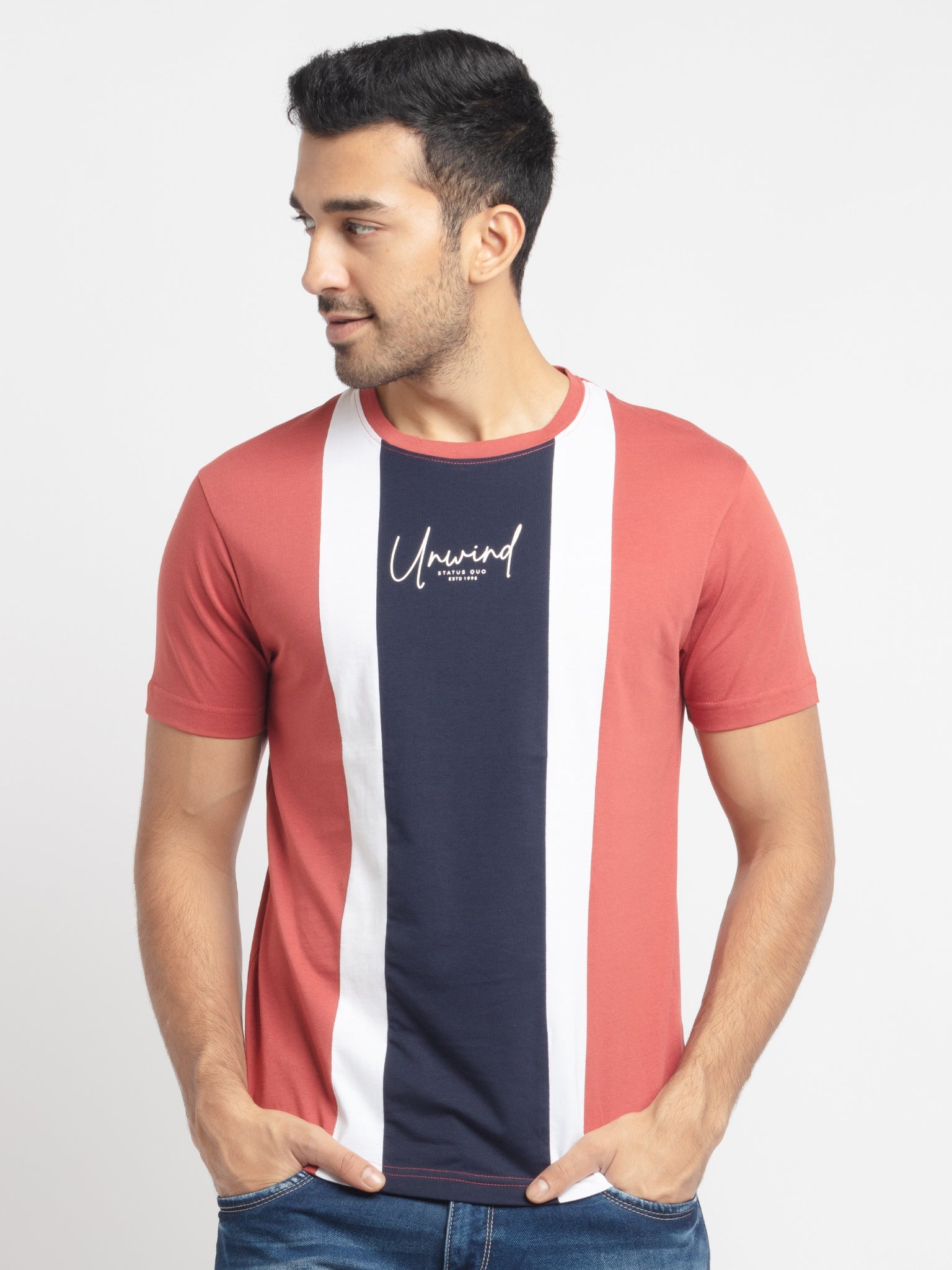 Status Quo |Printed Regular Fit Round Neck T-shirt - S, M, L, XL, XXL