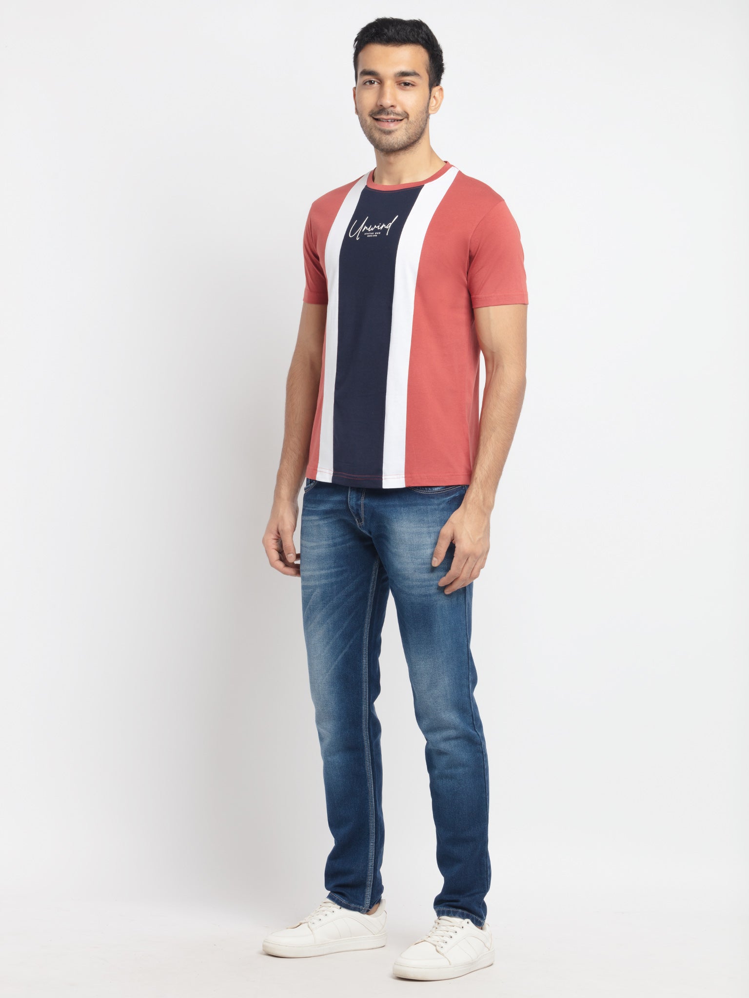 Mens Regular Fit Round Neck Printed T-Shirt