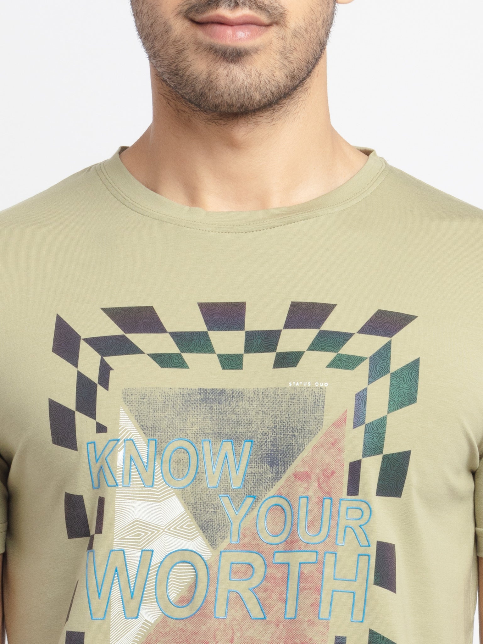 Mens Regular Fit Round Neck Printed T-Shirt