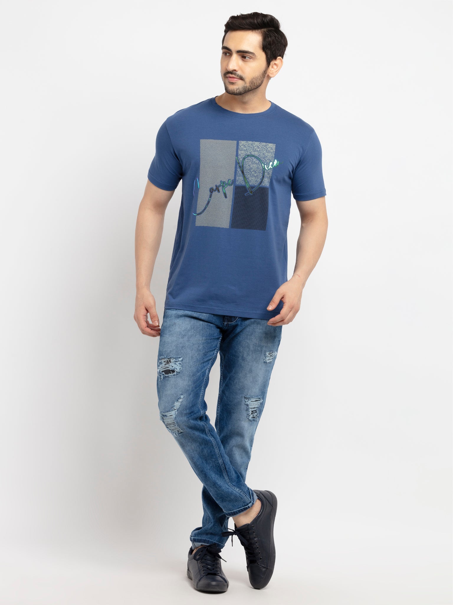 Mens Printed Round Neck T-Shirt