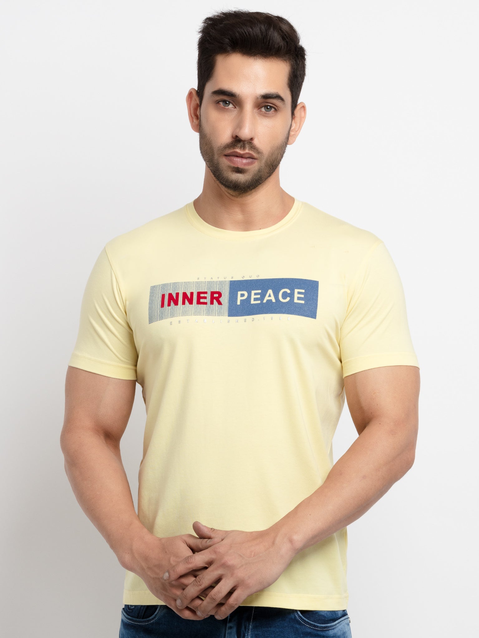 Buy Round Neck T-shirts For Men online at Status Quo