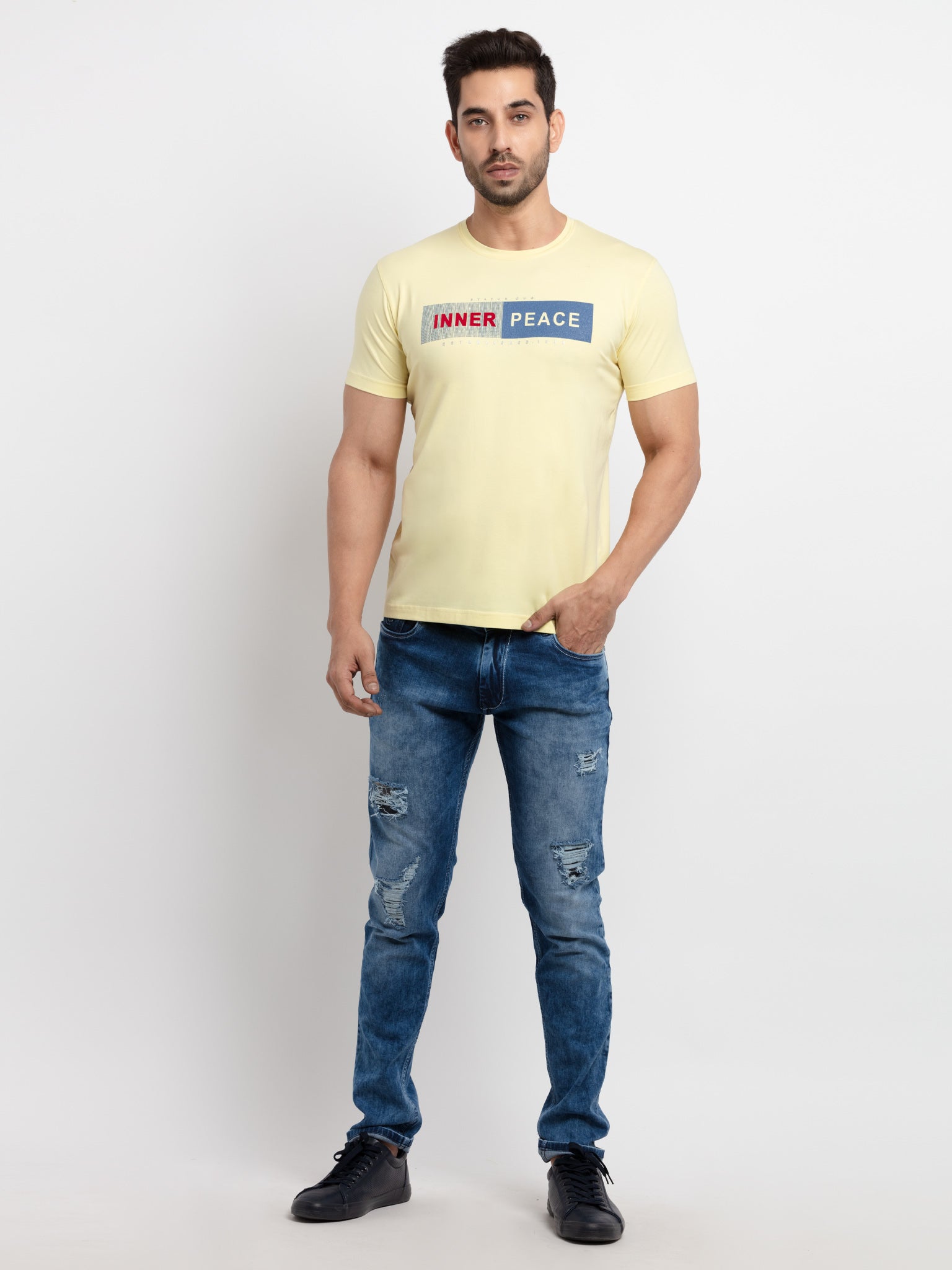 Buy Round Neck T-shirts For Men online at Status Quo