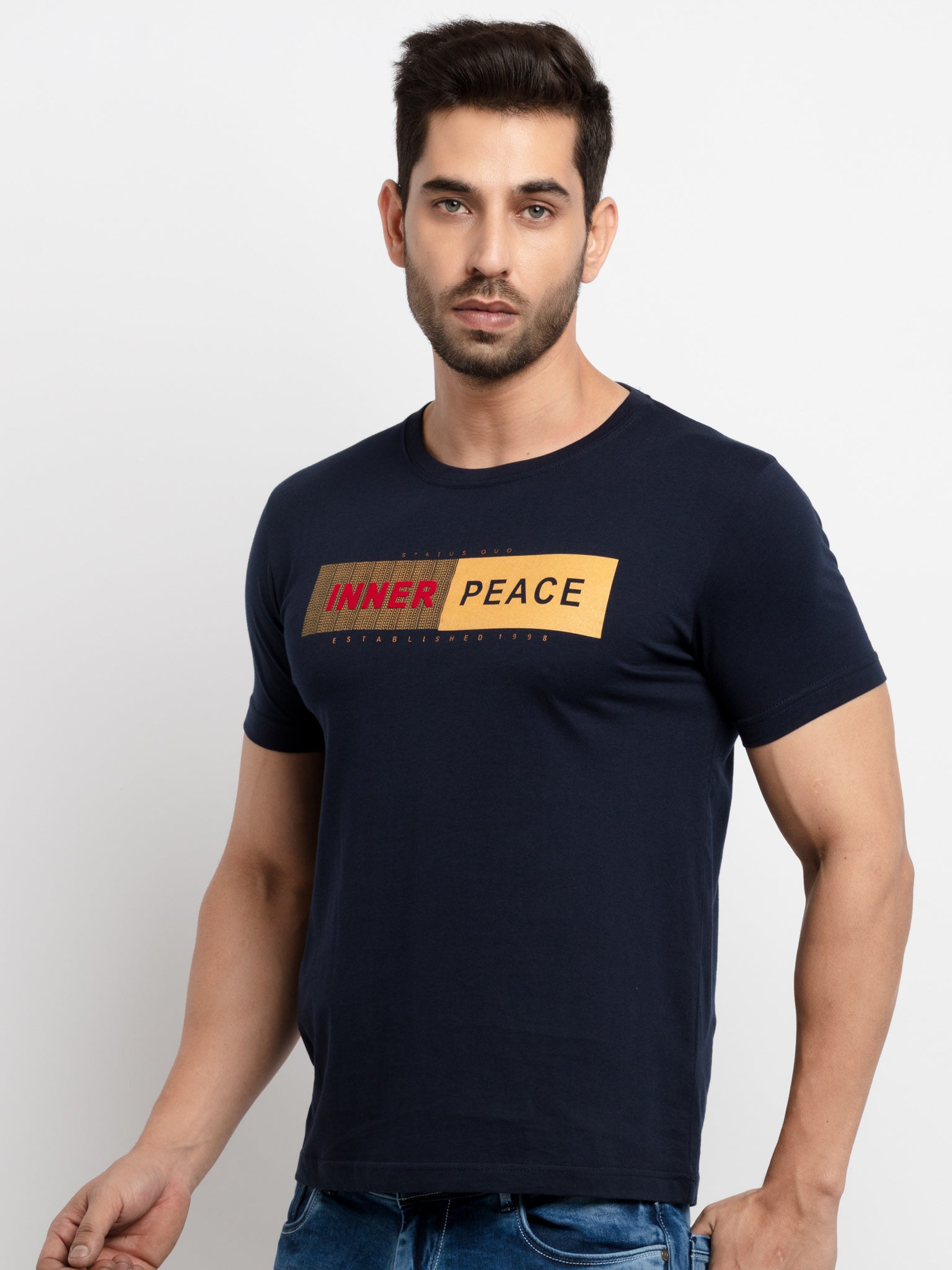 Mens Printed Round Neck T-Shirt
