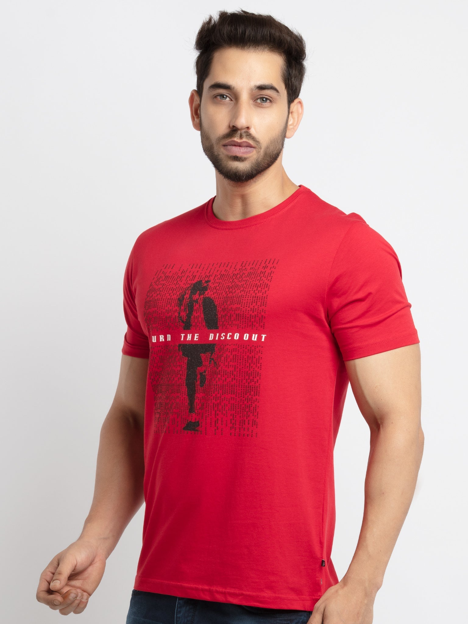 Mens Printed Round Neck T-Shirt