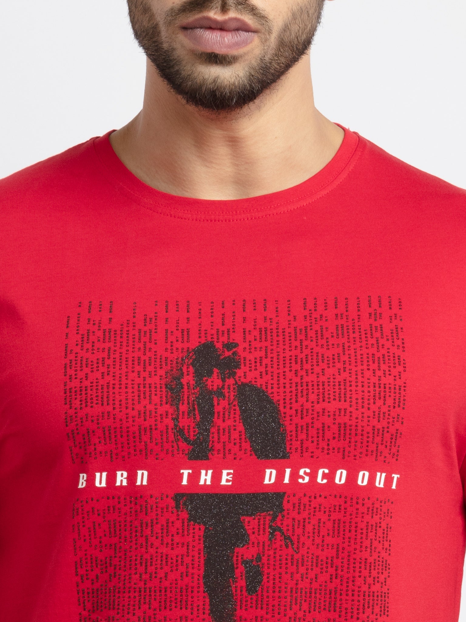 Mens Printed Round Neck T-Shirt