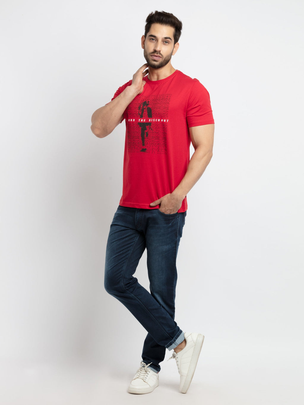 Mens Printed Round Neck T-Shirt