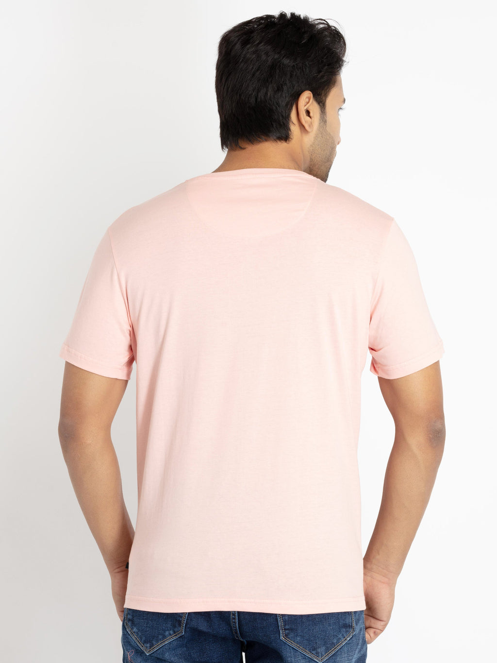 Mens Front Printed Round Neck T-shirt
