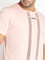 Mens Front Printed Round Neck T-shirt