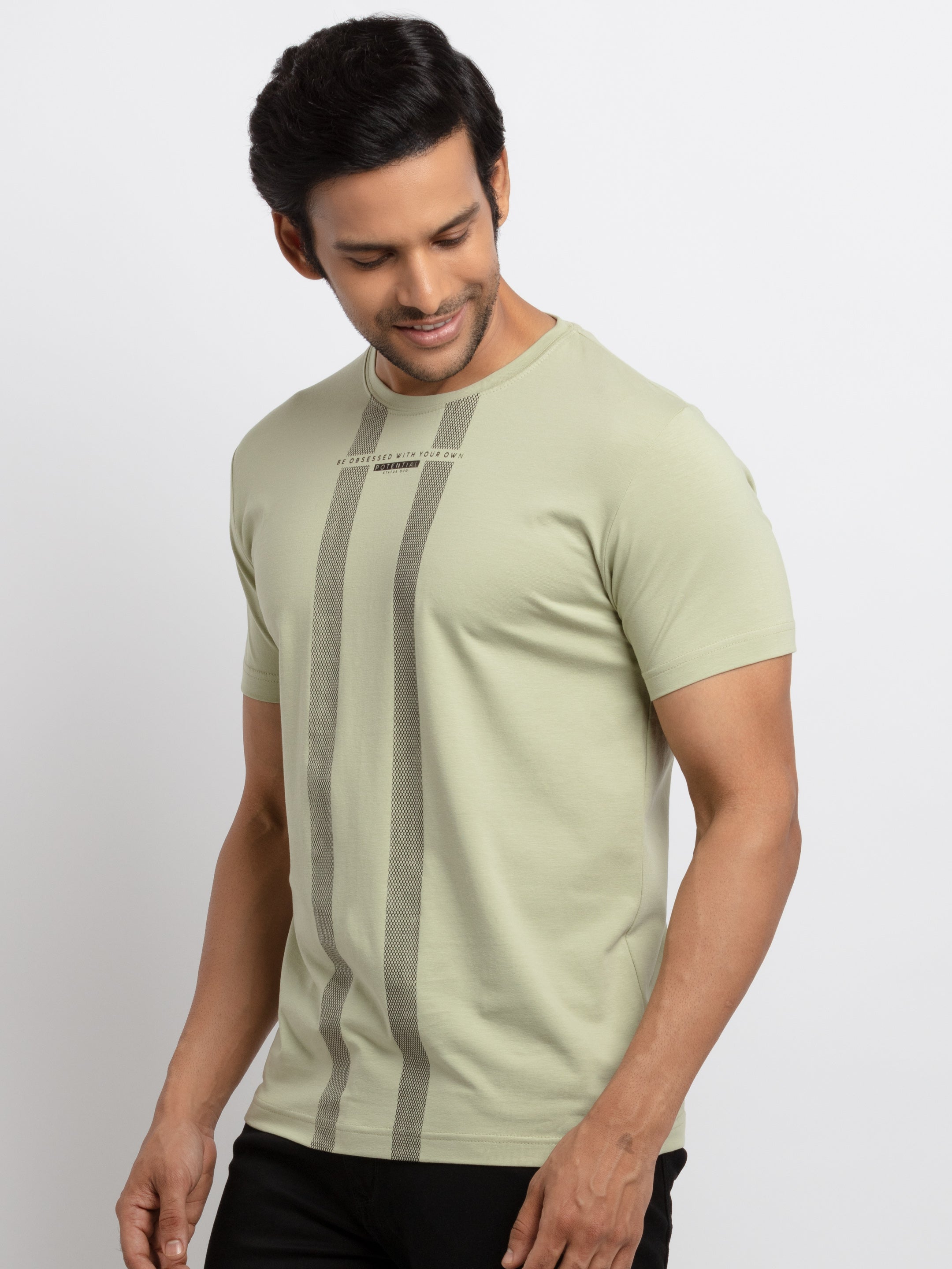 Mens Printed Round Neck T-shirt