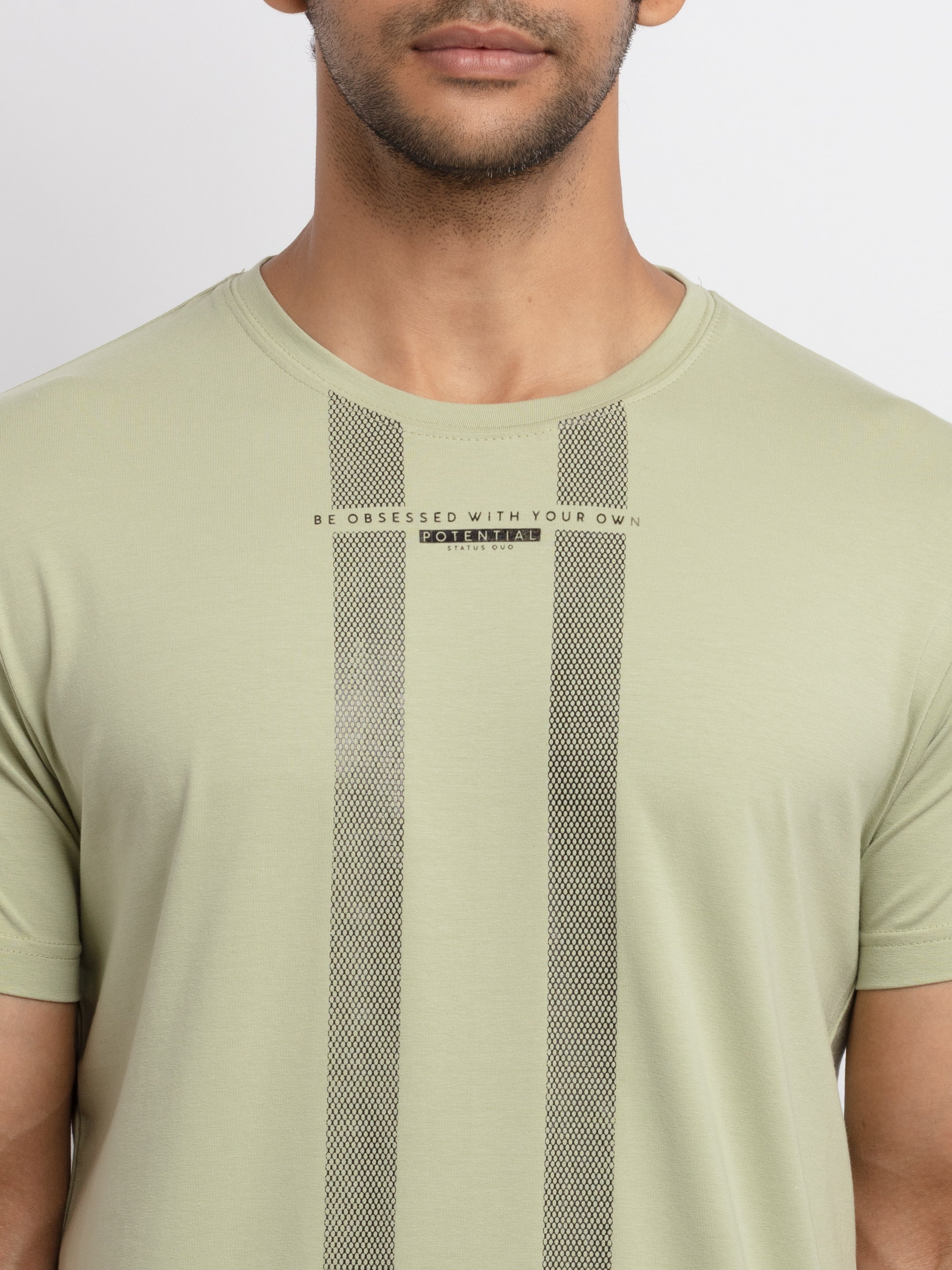 Mens Printed Round Neck T-shirt