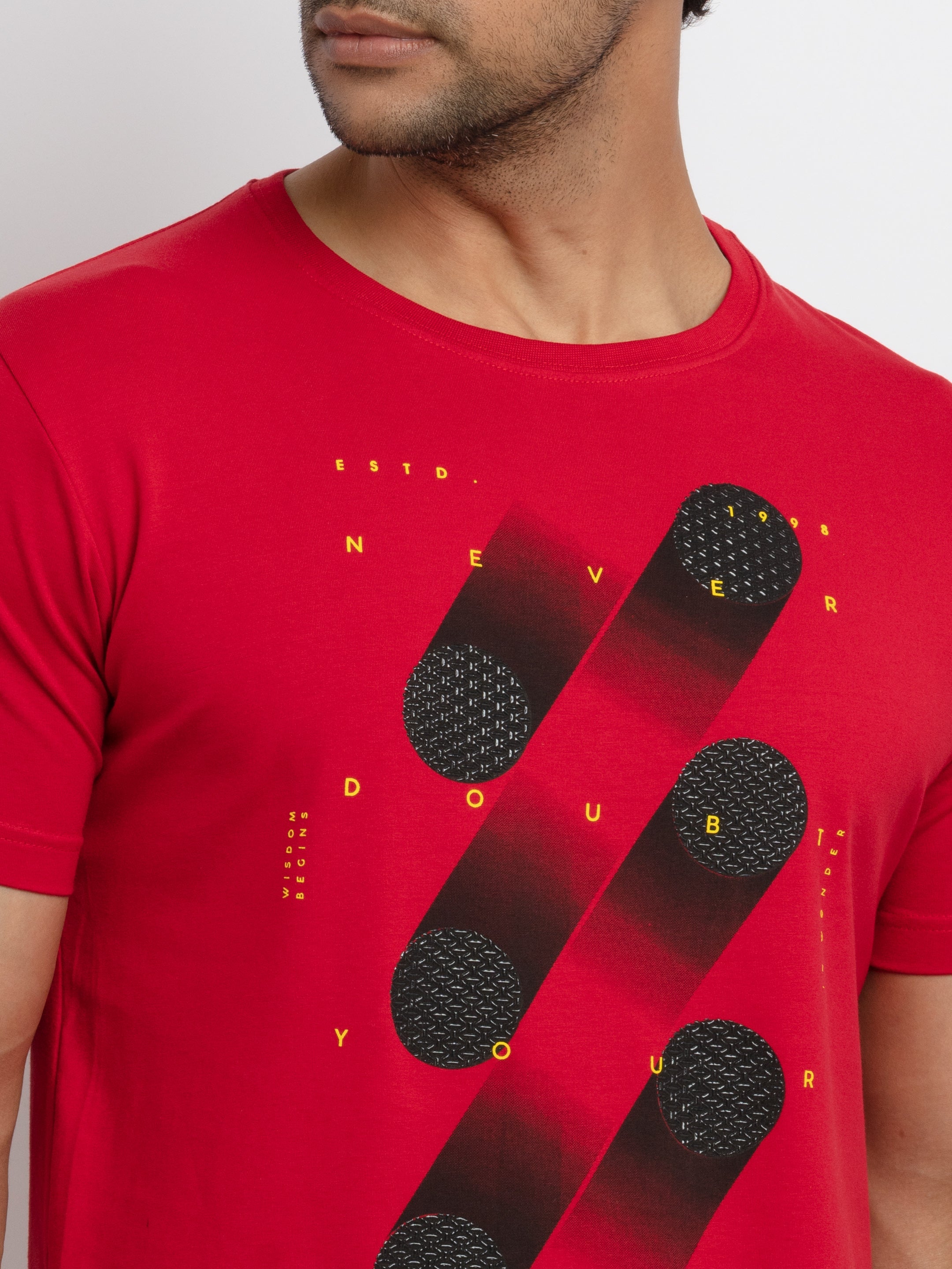 Mens Printed Round Neck T-shirt