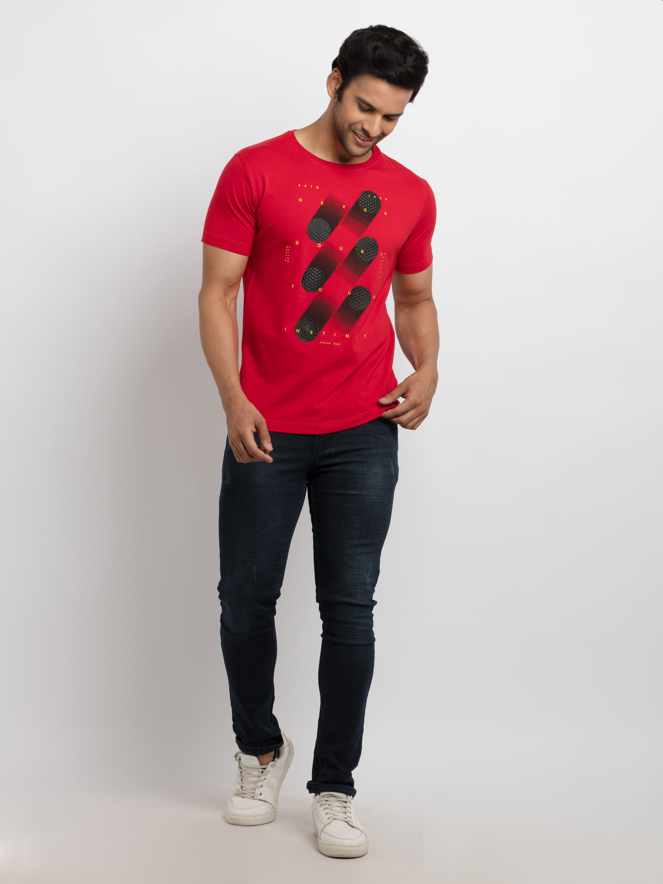 Mens Printed Round Neck T-shirt