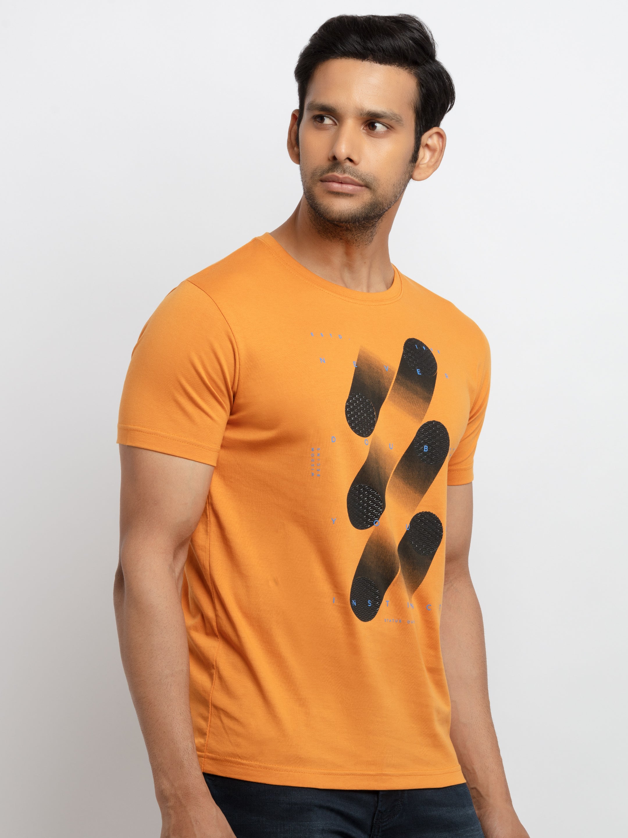Mens Printed Round Neck T-shirt