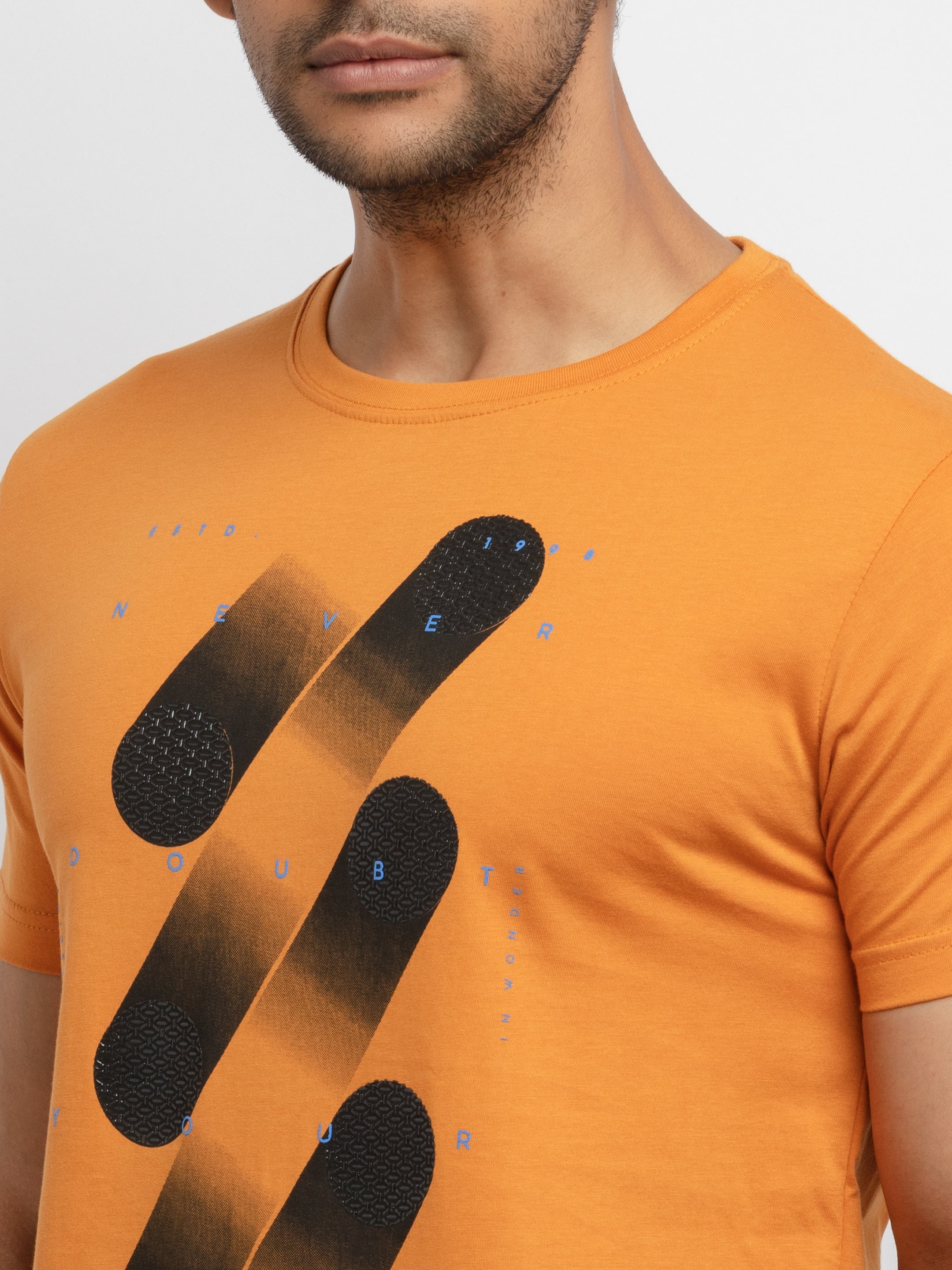 Mens Printed Round Neck T-shirt