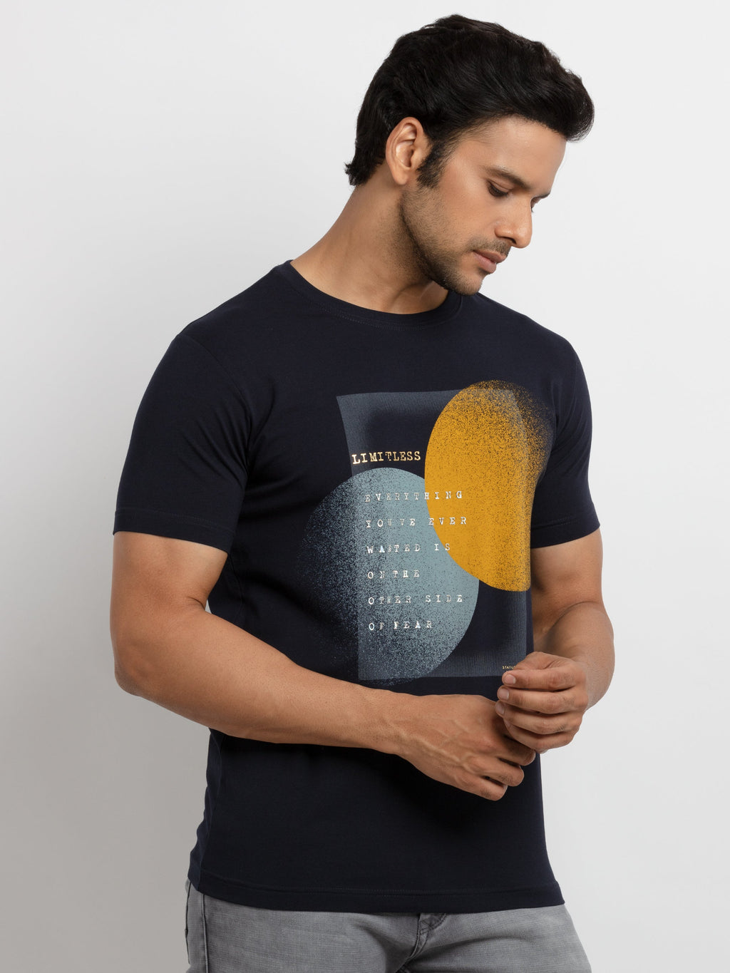 Mens Printed Round Neck T-shirt