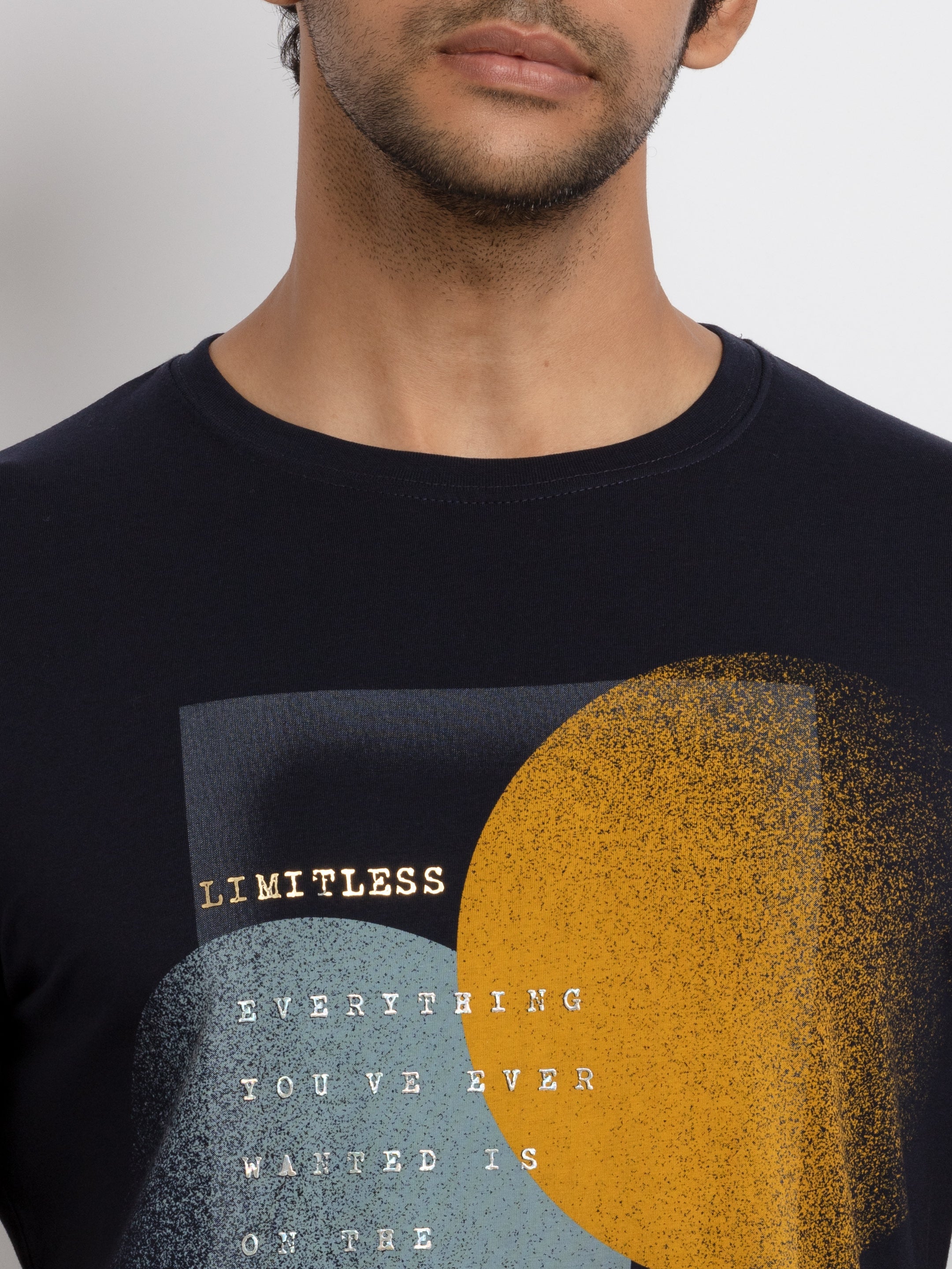 Mens Printed Round Neck T-shirt